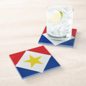 Saba Flag Glasuntersetzer (Schrägansicht)