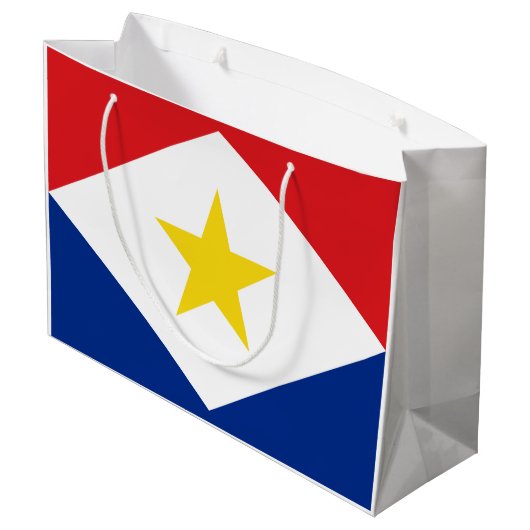 Saba Flag Große Geschenktüte (Rückseite Schrägansicht)