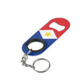 Saba Flag Mini Flaschenöffner (Rückseite Schrägansicht)