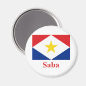 Saba Flag mit Name Magnet (Vorderseite/Rückseite)
