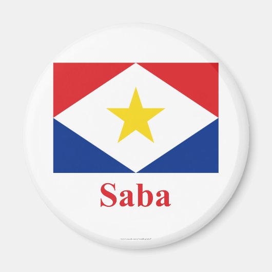 Saba Flag mit Name Magnet (Vorne)