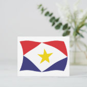 Saba Flag Postcard Postkarte (Stehend Vorderseite)