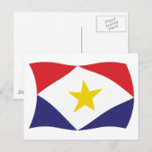 Saba Flag Postcard Postkarte (Vorne/Hinten)