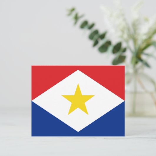 Saba Flag Postkarte (Stehend Vorderseite)