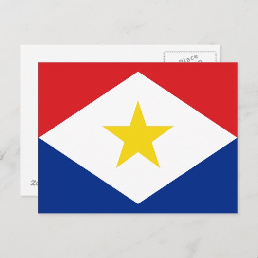 Saba Flag Postkarte (Vorne/Hinten)