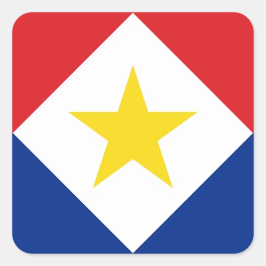 Saba Flag Quadratischer Aufkleber (Vorderseite)