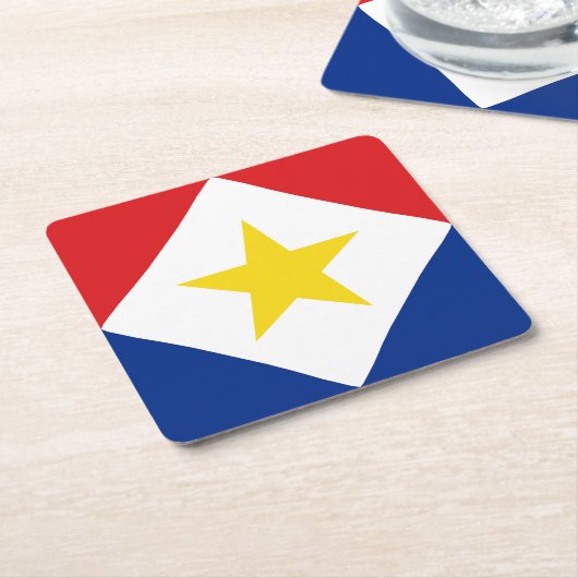 Saba Flag Rechteckiger Pappuntersetzer (angewinkelt)