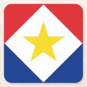 Saba Flag Rechteckiger Pappuntersetzer (Vorderseite)