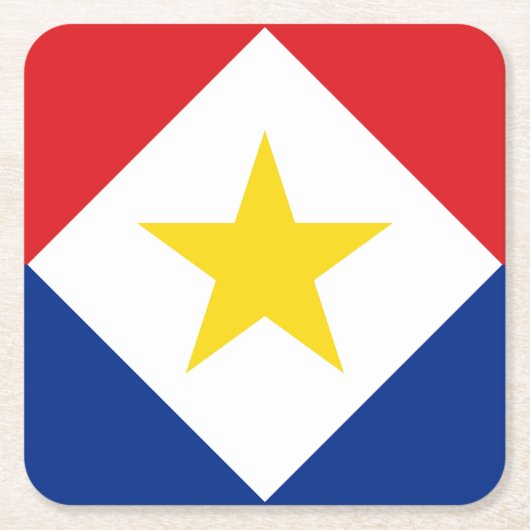 Saba Flag Rechteckiger Pappuntersetzer (Vorderseite)