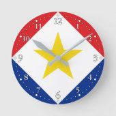 Saba Flag Runde Wanduhr (Vorderseite)