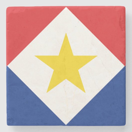 Saba Flag Steinuntersetzer (Vorderseite)