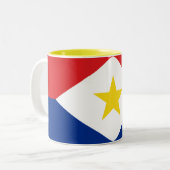 Saba Flag Zweifarbige Tasse (Vorderseite Links)