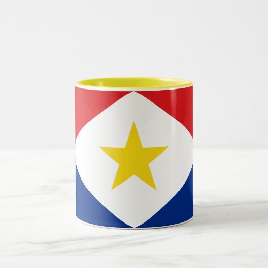Saba Flag Zweifarbige Tasse (Mittel)