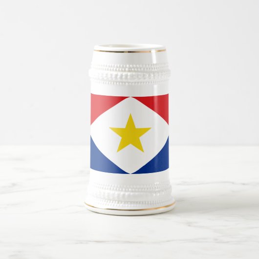 Saba-Flagge Bierglas (Mittel)