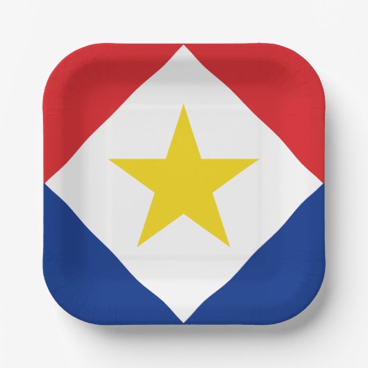 Saba-Flagge Pappteller (Vorderseite)