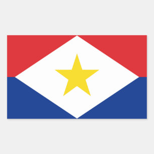 Saba-Flagge Rechteckiger Aufkleber
