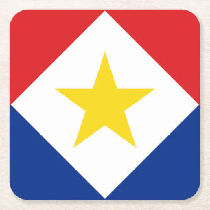 Saba-Flagge Rechteckiger Pappuntersetzer