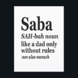 Saba Hebrew Opa Definition Jüdisch Hanukkah Gif Postkarte<br><div class="desc">Saba Funny Hanukkah Deinition Shirt</div>