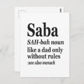 Saba Hebrew Opa Definition Jüdisch Hanukkah Gif Postkarte (Vorne/Hinten)