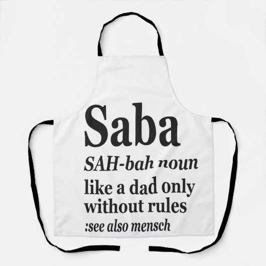 Saba Hebrew Opa Definition Jüdisch Hanukkah Gif Schürze (Vorderseite)