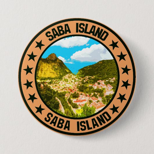Saba Island Button (Vorderseite)