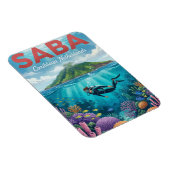 Saba Karibische Niederlande Magnet (Rechte Seite)
