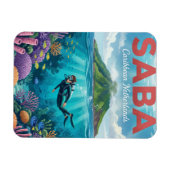Saba Karibische Niederlande Magnet (Horizontal)