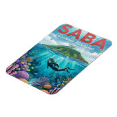 Saba Karibische Niederlande Magnet (Linke Seite)