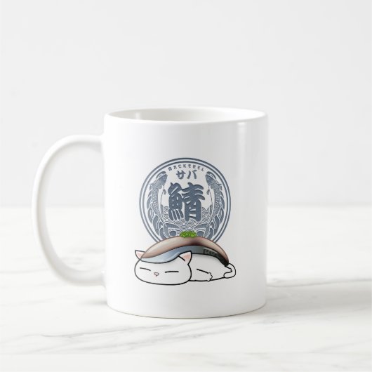 Saba Mackerel Sushi Cat Kaffeetasse (Links)