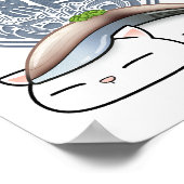Saba Mackerel Sushi Cat Poster (Ecke)