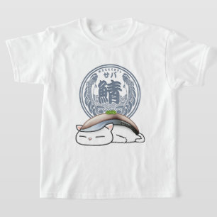Saba Mackerel Sushi Cat T-Shirt