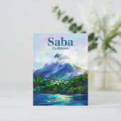 Saba Niederlande Postkarte (Stehend Vorderseite)