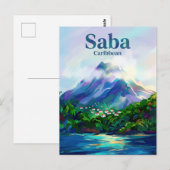 Saba Niederlande Postkarte (Vorne/Hinten)