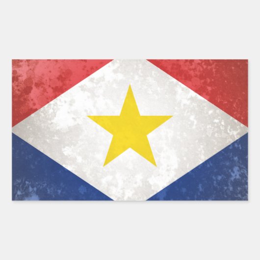 Saba Rechteckiger Aufkleber (Vorderseite)