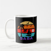 Saba Retro Sunset Ocean Großvater Kaffeetasse (Links)