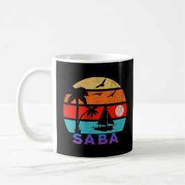 Saba Retro Sunset Ocean Großvater Kaffeetasse