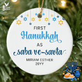 Saba Ve-Savta FIRST HANUKKAH AS GRANDELTERENTS Keramik Ornament