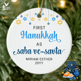Saba Ve-Savta FIRST HANUKKAH AS GRANDELTERENTS Keramik Ornament