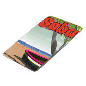 Saba Vintage Reiseplakat. Magnet (Linke Seite)