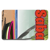 Saba Vintage Reiseplakat. Magnet (Horizontal)