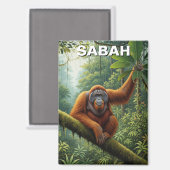 Sabah Malaysia Orangutan Travel Magnet (Vorderseite/Rückseite)