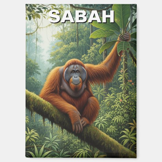 Sabah Malaysia Orangutan Travel Magnet (Vorderseite)