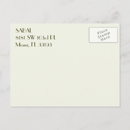 SABAL: Miami Einladungspostkarte (Rückseite)