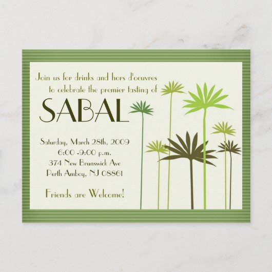 SABAL: NY Präsentation Einladungspostkarte (Vorderseite)