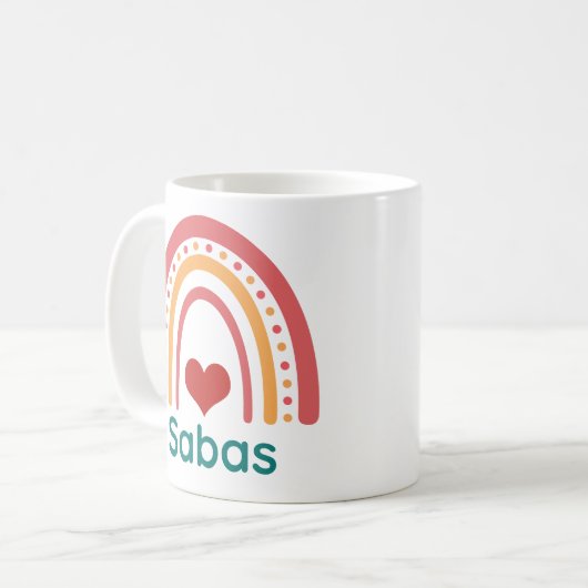 Sabas Vintag Boho Rainbow Kaffeetasse (Vorderseite Links)