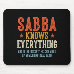 Sabba weiß alles Vatertag Retro Vintage  Mousepad