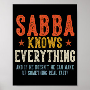 Sabba weiß alles Vatertag Retro Vintage Poster