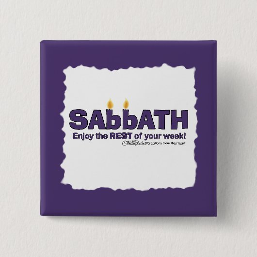 Sabbat mit Kerzen - Genießen Sie die ERHOLUNG Ihre Button (Vorderseite)