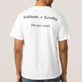 Sabbat = Sonntag? T-Shirt (Rückseite)