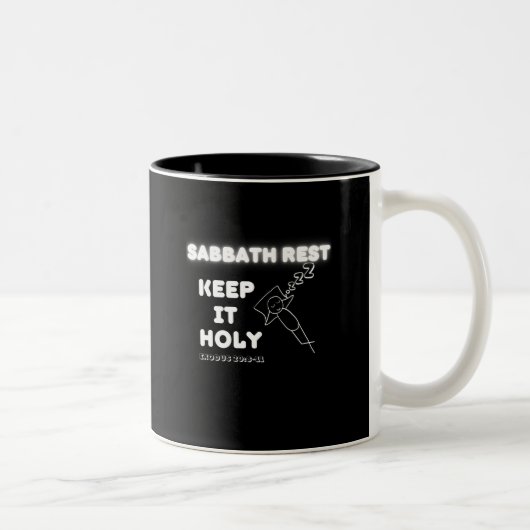 Sabbath Erholung Behielt It Holy Graphic Design Zweifarbige Tasse (Rechts)